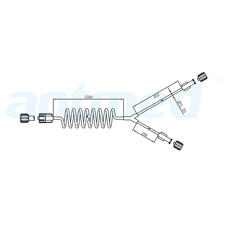 600105 ท่อวายขด CT ขนาด 150 ซม. พร้อมเช็ควาล์วคู่ที่ใช้สำหรับหัวฉีด CT