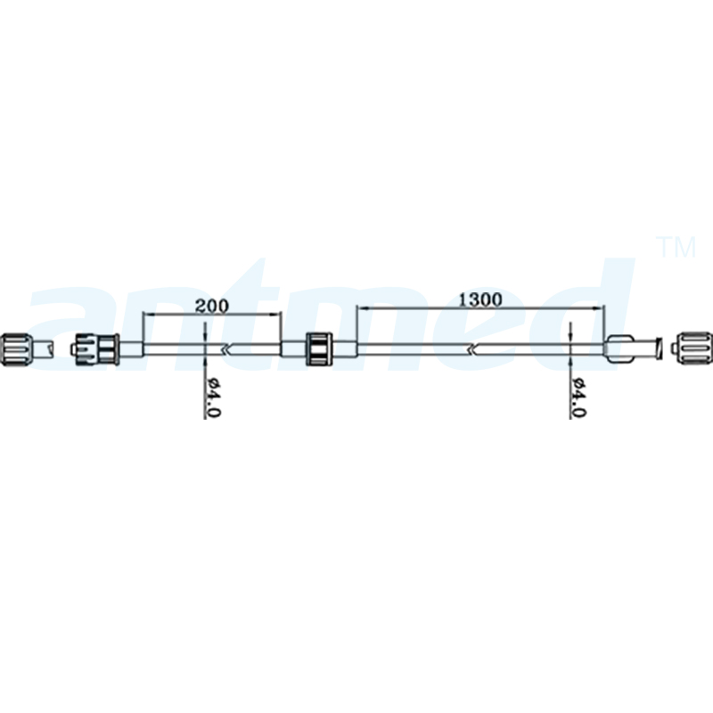 600150 Tube droit CT ou MR de 150 cm avec double clapet anti-retour utilisé pour les injecteurs Ulrich