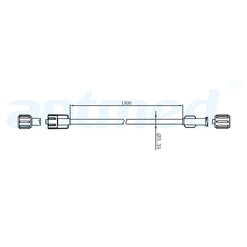 600153 Tubo recto CT de 150 cm utilizado para inyectores CT