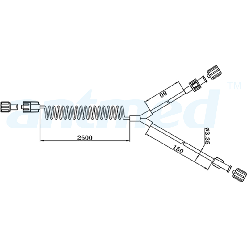 680301 250 cm MR kveil Y-rør med enkel tilbakeslagsventil brukt til MR-injektorer
